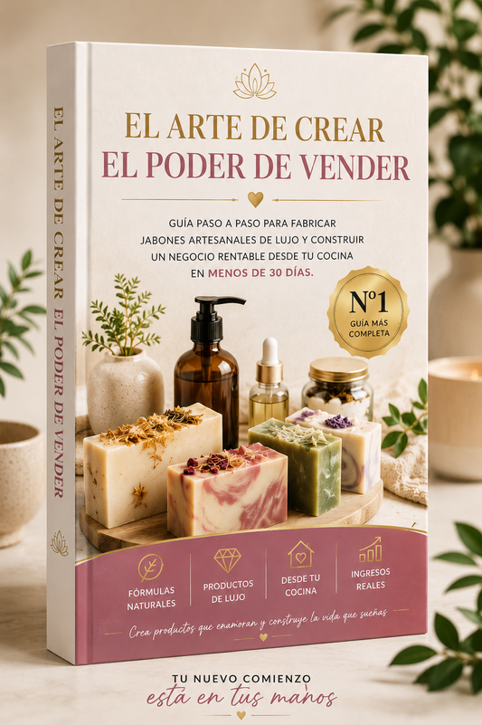El arte de Crear, el Poder de vender: Guia paso a paso para fabricar jabones artesanales de lujo y construir un negocio rentable desde tu cocina en menos de 30 dias.
